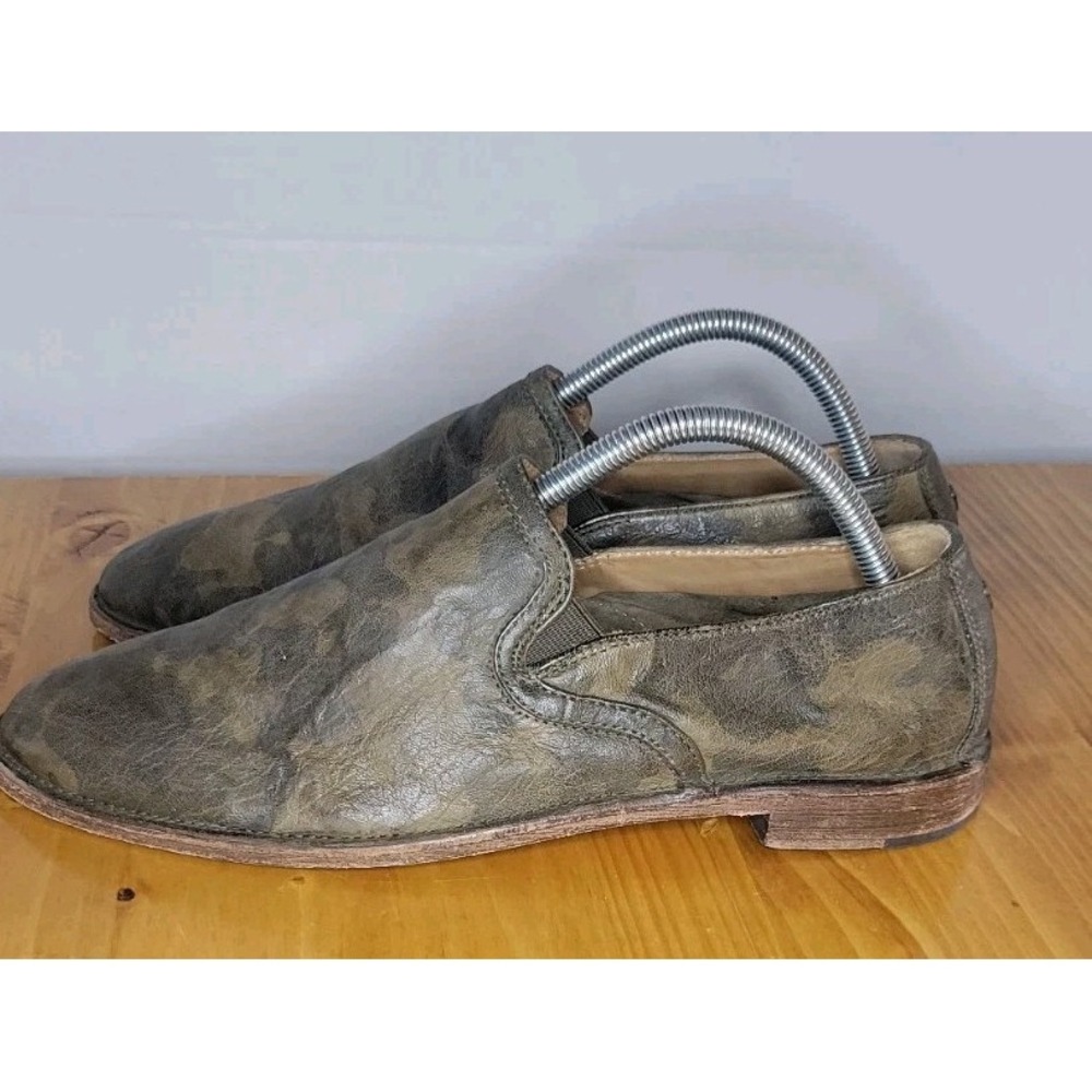 Trask Brown Camouflage Leather Slip-On Flats - Picture 2 of 9
